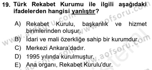 Hava Hukuku Dersi 2018 - 2019 Yılı (Final) Dönem Sonu Sınav Soruları 19. Soru