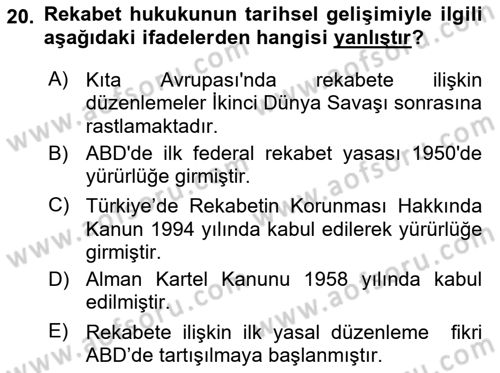 Hava Hukuku Dersi 2018 - 2019 Yılı (Final) Dönem Sonu Sınav Soruları 20. Soru