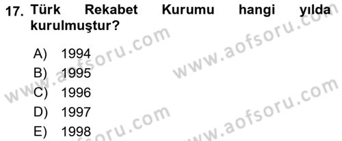 Hava Hukuku Dersi 2019 - 2020 Yılı (Final) Dönem Sonu Sınav Soruları 17. Soru