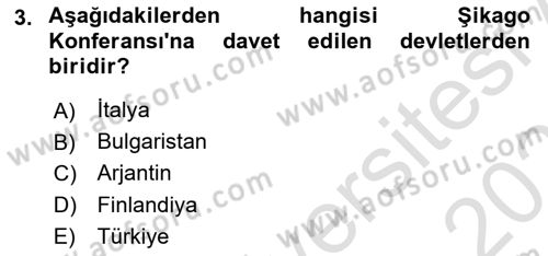 Hava Hukuku Dersi 2020 - 2021 Yılı Yaz Okulu Sınav Soruları 3. Soru