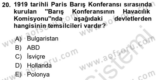 Hava Hukuku Dersi 2021 - 2022 Yılı (Vize) Ara Sınav Soruları 20. Soru