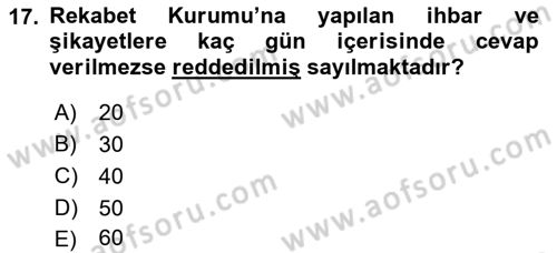 Hava Hukuku Dersi 2021 - 2022 Yılı Yaz Okulu Sınav Soruları 17. Soru