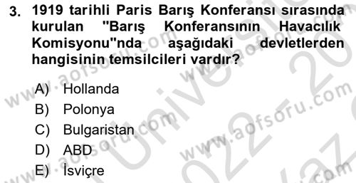 Hava Hukuku Dersi 2022 - 2023 Yılı Yaz Okulu Sınav Soruları 3. Soru