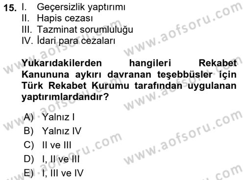 Hava Hukuku Dersi 2023 - 2024 Yılı (Final) Dönem Sonu Sınav Soruları 15. Soru
