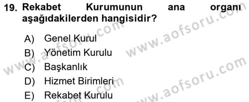 Hava Hukuku Dersi 2023 - 2024 Yılı Yaz Okulu Sınav Soruları 19. Soru