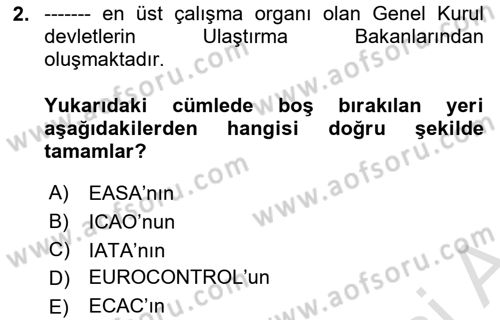 Hava Hukuku Dersi 2025 - 2026 Yılı (Vize) Ara Sınav Soruları 2. Soru