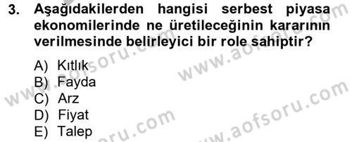 İktisada Giriş Dersi 2012 - 2013 Yılı (Vize) Ara Sınav Soruları 3. Soru