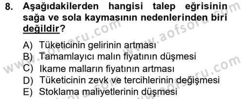 İktisada Giriş Dersi 2012 - 2013 Yılı (Vize) Ara Sınav Soruları 8. Soru