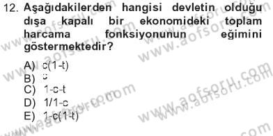 İktisada Giriş Dersi 2012 - 2013 Yılı Tek Ders Sınav Soruları 12. Soru
