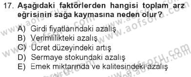 İktisada Giriş Dersi 2012 - 2013 Yılı Tek Ders Sınav Soruları 17. Soru