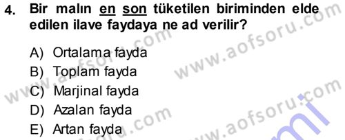 İktisada Giriş Dersi 2013 - 2014 Yılı (Vize) Ara Sınav Soruları 4. Soru