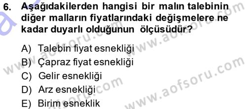 İktisada Giriş Dersi 2014 - 2015 Yılı (Vize) Ara Sınav Soruları 6. Soru