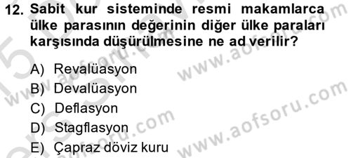 İktisada Giriş Dersi 2014 - 2015 Yılı Tek Ders Sınav Soruları 12. Soru
