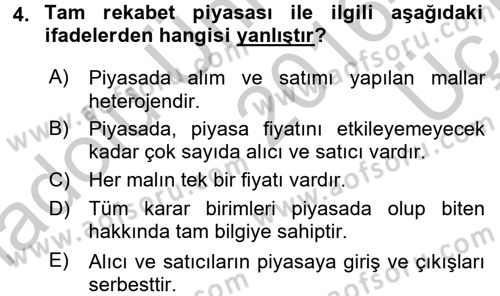 İktisada Giriş Dersi 2016 - 2017 Yılı 3 Ders Sınav Soruları 4. Soru