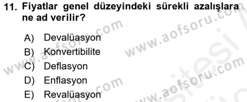 İktisada Giriş Dersi 2017 - 2018 Yılı 3 Ders Sınav Soruları 11. Soru