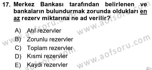 İktisada Giriş Dersi 2018 - 2019 Yılı 3 Ders Sınavı 17. Soru