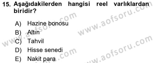 İktisada Giriş Dersi 2018 - 2019 Yılı Yaz Okulu Sınav Soruları 15. Soru