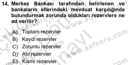 İktisada Giriş Dersi 2021 - 2022 Yılı (Final) Dönem Sonu Sınavı 14. Soru