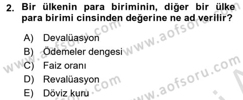 İktisada Giriş Dersi 2021 - 2022 Yılı (Final) Dönem Sonu Sınavı 2. Soru