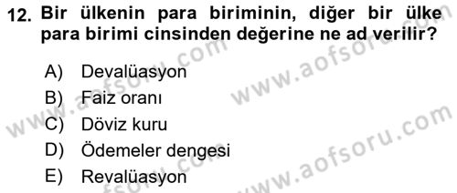 İktisada Giriş Dersi 2023 - 2024 Yılı Yaz Okulu Sınav Soruları 12. Soru