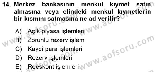 İktisada Giriş Dersi 2025 - 2026 Yılı (Final) Dönem Sonu Sınav Soruları 14. Soru