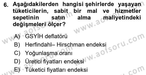 İktisada Giriş Dersi 2025 - 2026 Yılı (Final) Dönem Sonu Sınav Soruları 6. Soru