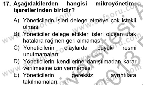 Proje Yönetimi Dersi 2012 - 2013 Yılı (Vize) Ara Sınav Soruları 17. Soru