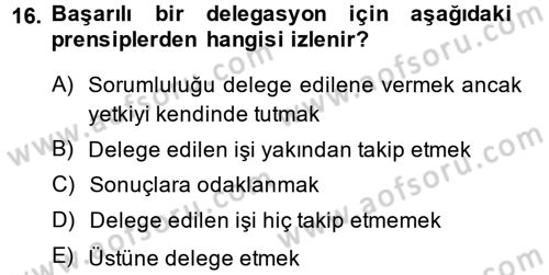 Proje Yönetimi Dersi 2013 - 2014 Yılı (Vize) Ara Sınav Soruları 16. Soru