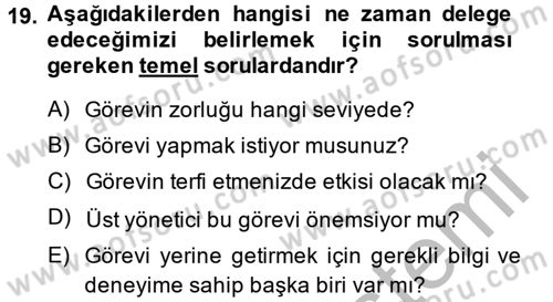 Proje Yönetimi Dersi 2013 - 2014 Yılı (Vize) Ara Sınav Soruları 19. Soru