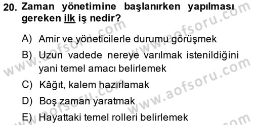 Proje Yönetimi Dersi 2013 - 2014 Yılı (Vize) Ara Sınav Soruları 20. Soru