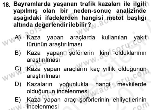 Proje Yönetimi Dersi 2015 - 2016 Yılı (Vize) Ara Sınav Soruları 18. Soru
