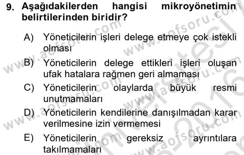 Proje Yönetimi Dersi 2015 - 2016 Yılı (Final) Dönem Sonu Sınav Soruları 9. Soru