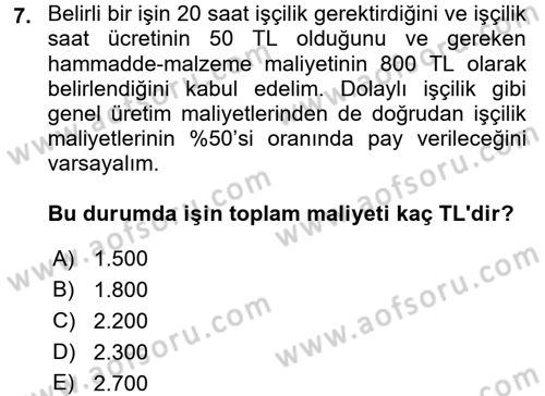 Proje Yönetimi Dersi 2016 - 2017 Yılı (Final) Dönem Sonu Sınav Soruları 7. Soru