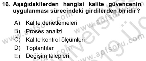 Proje Yönetimi Dersi 2018 - 2019 Yılı 3 Ders Sınav Soruları 16. Soru