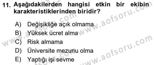 Proje Yönetimi Dersi 2021 - 2022 Yılı (Final) Dönem Sonu Sınav Soruları 11. Soru