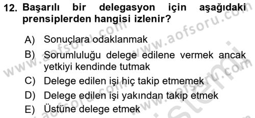 Proje Yönetimi Dersi 2021 - 2022 Yılı (Final) Dönem Sonu Sınav Soruları 12. Soru