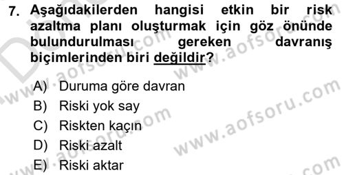 Proje Yönetimi Dersi 2024 - 2025 Yılı (Final) Dönem Sonu Sınav Soruları 7. Soru