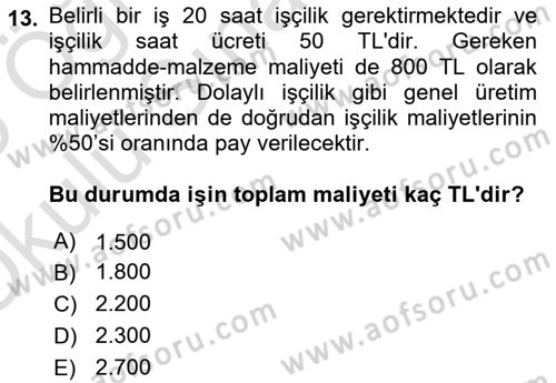 Proje Yönetimi Dersi 2024 - 2025 Yılı Yaz Okulu Sınav Soruları 13. Soru
