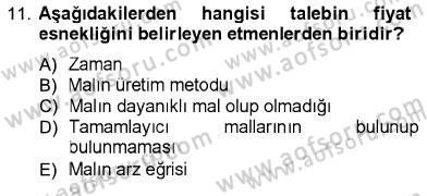 İktisada Giriş 1 Dersi 2012 - 2013 Yılı (Vize) Ara Sınav Soruları 11. Soru