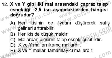 İktisada Giriş 1 Dersi 2012 - 2013 Yılı (Vize) Ara Sınav Soruları 12. Soru