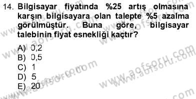 İktisada Giriş 1 Dersi 2012 - 2013 Yılı (Vize) Ara Sınav Soruları 14. Soru