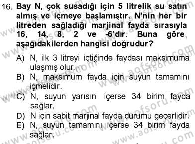 İktisada Giriş 1 Dersi 2012 - 2013 Yılı (Vize) Ara Sınav Soruları 16. Soru