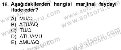 İktisada Giriş 1 Dersi 2012 - 2013 Yılı (Vize) Ara Sınav Soruları 18. Soru