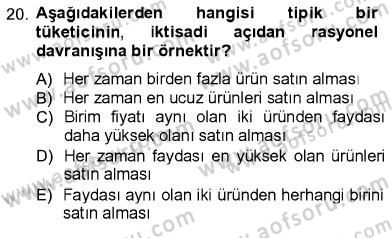 İktisada Giriş 1 Dersi 2012 - 2013 Yılı (Vize) Ara Sınav Soruları 20. Soru