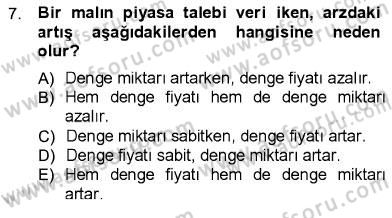 İktisada Giriş 1 Dersi 2012 - 2013 Yılı (Vize) Ara Sınav Soruları 7. Soru