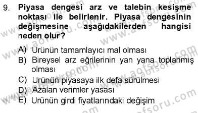 İktisada Giriş 1 Dersi 2012 - 2013 Yılı (Vize) Ara Sınav Soruları 9. Soru