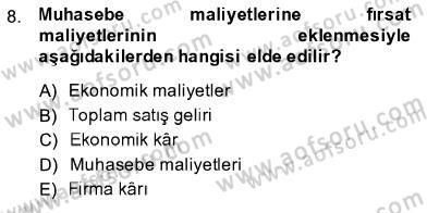 İktisada Giriş 1 Dersi 2013 - 2014 Yılı (Final) Dönem Sonu Sınav Soruları 8. Soru