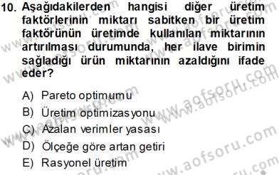 İktisada Giriş 1 Dersi 2013 - 2014 Yılı Tek Ders Sınav Soruları 10. Soru