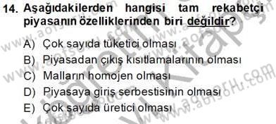 İktisada Giriş 1 Dersi 2013 - 2014 Yılı Tek Ders Sınav Soruları 14. Soru