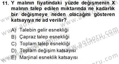 İktisada Giriş 1 Dersi 2014 - 2015 Yılı (Vize) Ara Sınav Soruları 11. Soru
